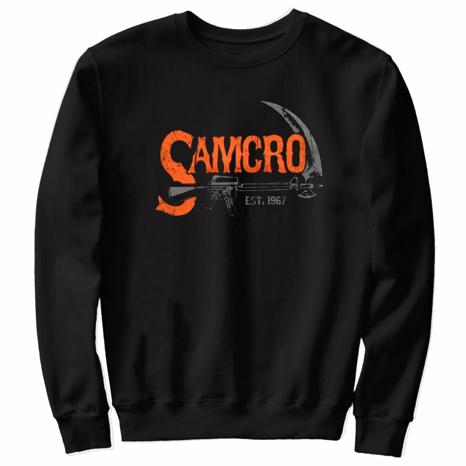 Vintage SOA Samcro Sickle Rifle Highway Riding Pullover Hoodie 100% Cotton Comfortable Casual Mens Sweatshirt Fashion Streetwear