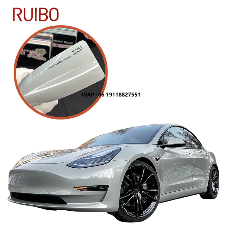 

Прямая поставка с фабрики, литая глянцевая серая автомобильная пленка из ПЭТ-ТПУ, полная 1,52x15 м, рулонные автомобильные наклейки