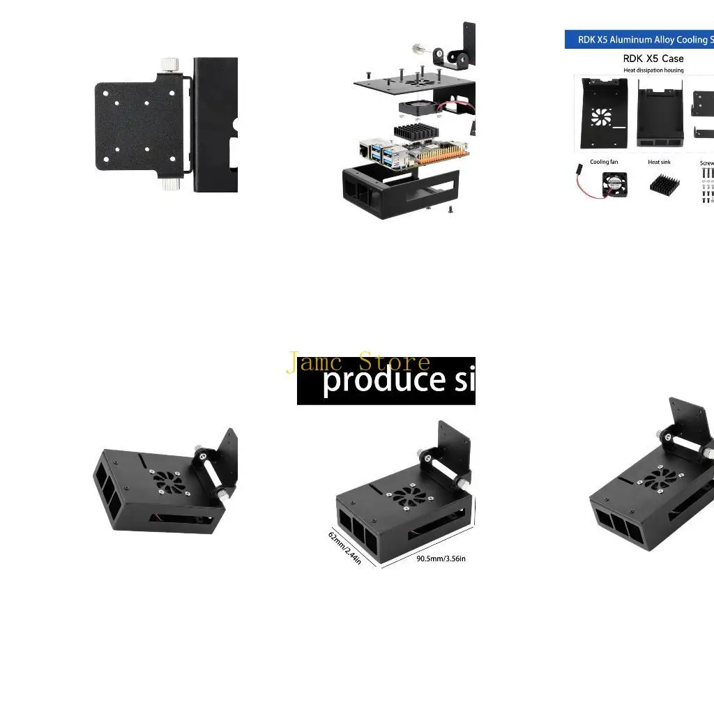 

LX0B Lightweight Aluminum Cooling Enclosure Heat Dissipation Development Board with Camera Bracket for RDK Development