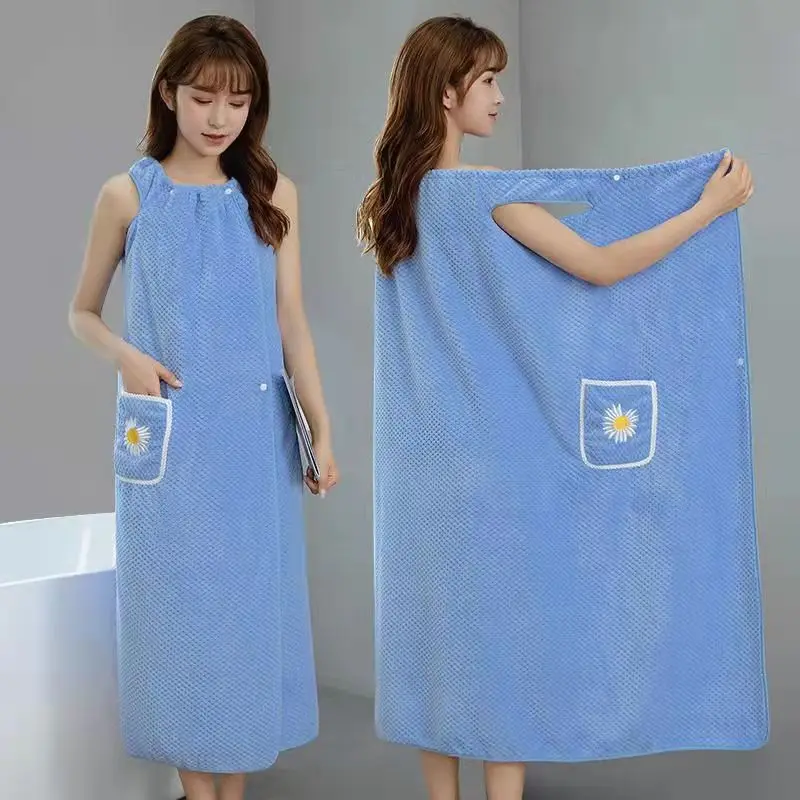 Bath Towel Household Women Wearable Wrap Adults Absorb Water Pure Cotton Dry Hair Skirt Long Style Bathroom Washable Bathrobe