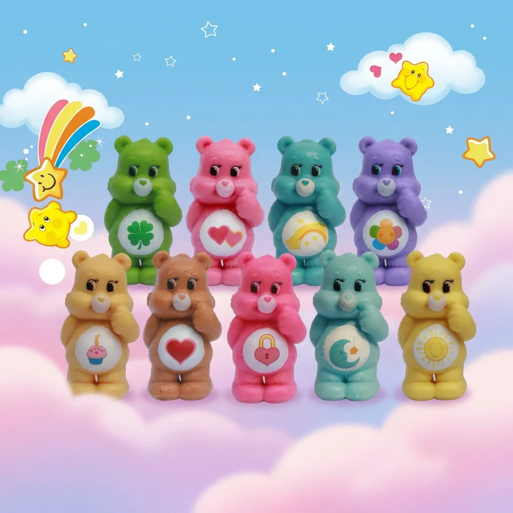 

Care Bears Mini Figures Orsetti Del Cuore Cute Gachapon Capsule Toy Bedtime Wish Bear Action Figure Collectible Doll Gift