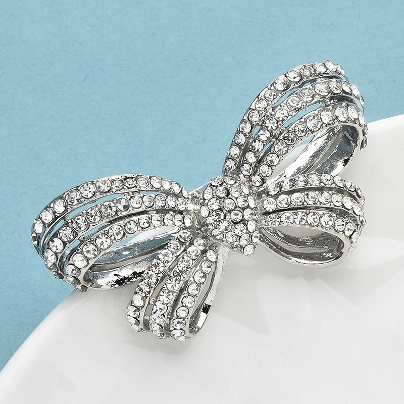 Wuli & baby دبابيس Bowknot الجميلة للنساء سيدة كامل حجر الراين فراشة القوس مكتب الحفلات بروش دبابيس الهدايا