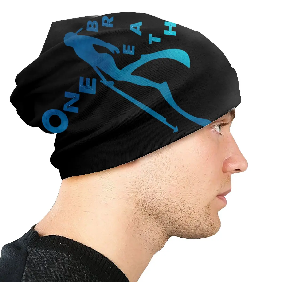 Dive Scuba Diving Skullies Beanies Hats One Breath Spearfishing Freediving Lovers Thin Bonnet Hipster Caps Men Women\'s Earmuffs