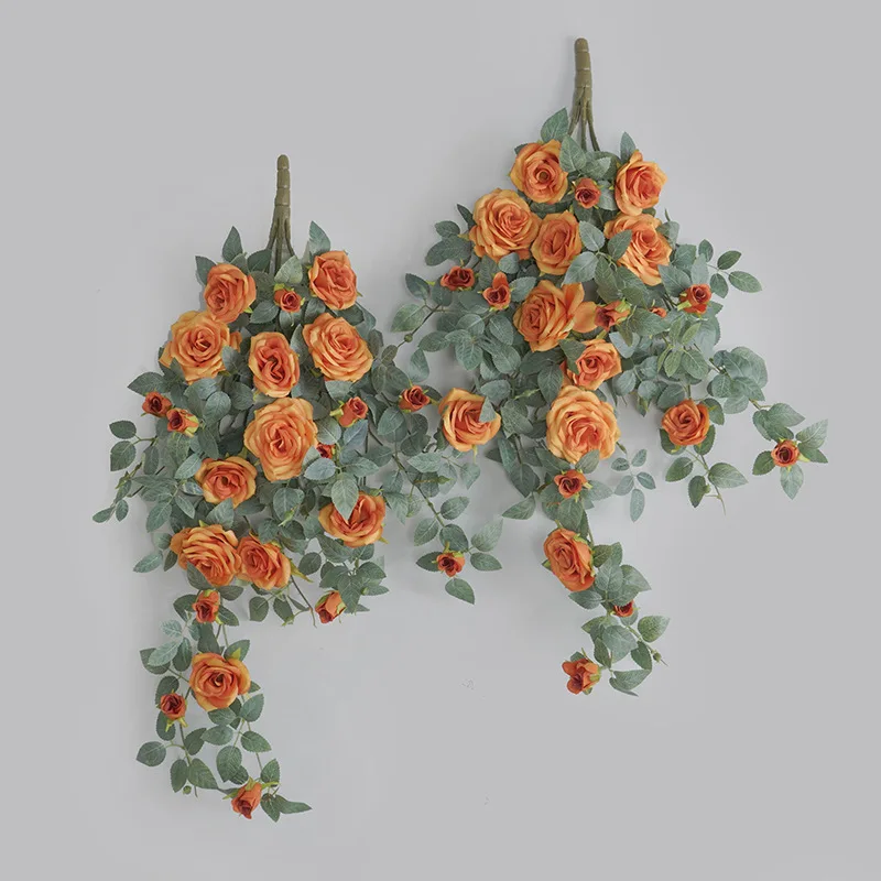 

Balcony pipe wrapped with simulated rose vines door head cover decoration wedding French rose wall hanging flowers