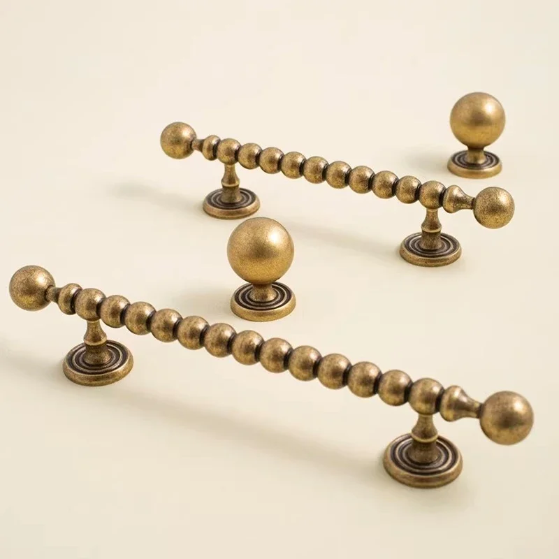 Furniture Handle T-bar Small Round Ball Handle / Modern Style Antique Bronze Cabinet Solid Brass Wardrobe Cupboard Drawer Knobs