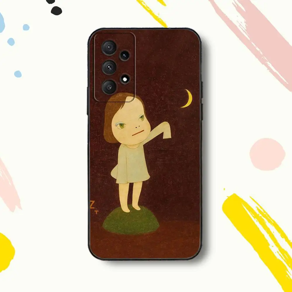 クラシック YoshitomoS N-Nara 電話ケース Samsung Galaxy A 80、72、73、91、53、22、51、52、5G、Plus、J、Note ソフトブラックカバー用