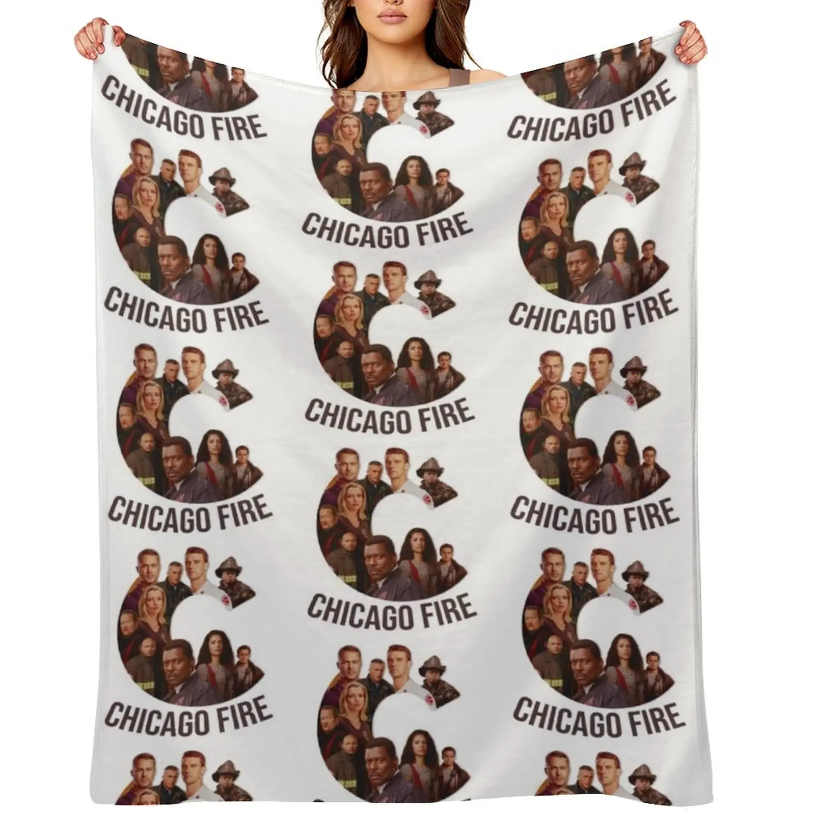Chicago fire characters cast poster logo Throw Blanket Decoratives Flannel Thermals For Travel Extra Large Throw Blankets