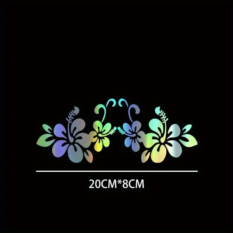 20x8cm Flower Reflective Laser Car Sticker Decal Waterproof Vinyl for Window Door Motorcycle Bike Decor