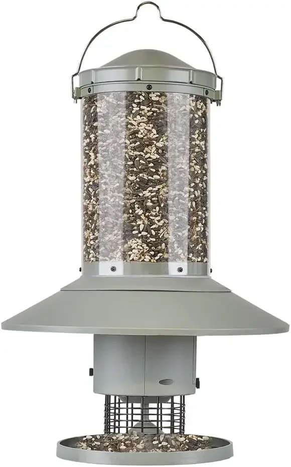 Automatic Time Bird Feeder Programmable Battery Powered Removable Lid Squirrel Proof Weather Resistant 360 Degree Perch Large Ca