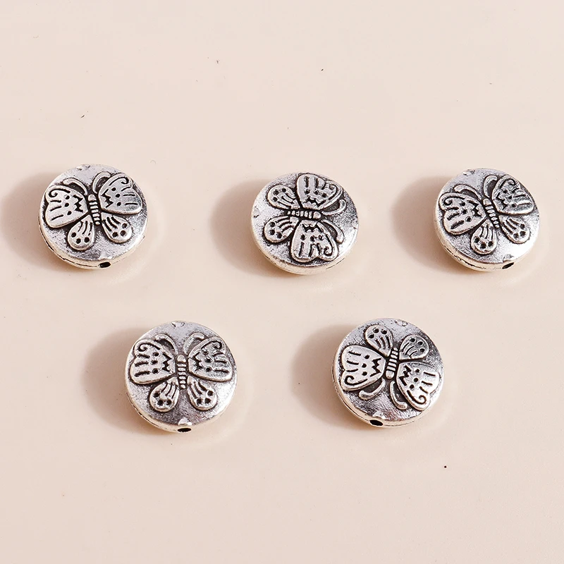 Leslie 10 Stück/Lot Legierung Antik Silberfarben Schmetterling Charms Perlen Anhänger für Armbänder Halsketten DIY Basteln Schmuck Geschenke – Detail 4