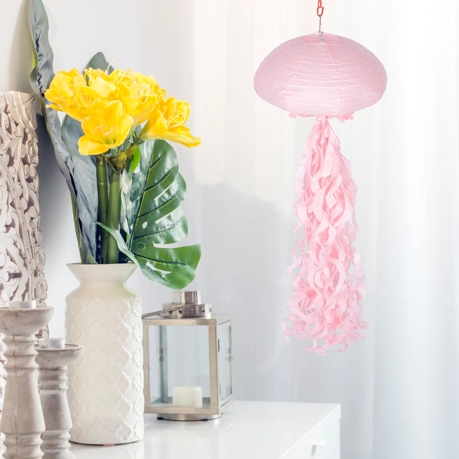 

1Pcs Jellyfish Shaped Handmade Paper Lantern Foldable Bright Colorful Party Decoration Birthday Festival DIY Lantern