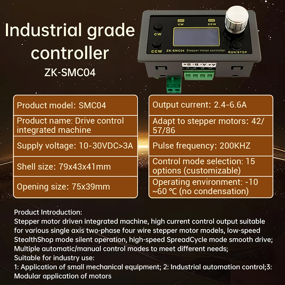 Hochleistungs-Stepper-Motor-Treiber SMC04 SMC02 All-in-One 42 57 Stepper-Motor Vorwärts-Rückwärts-Steuerung TTL-Serielle Kommunikation – Detail 10