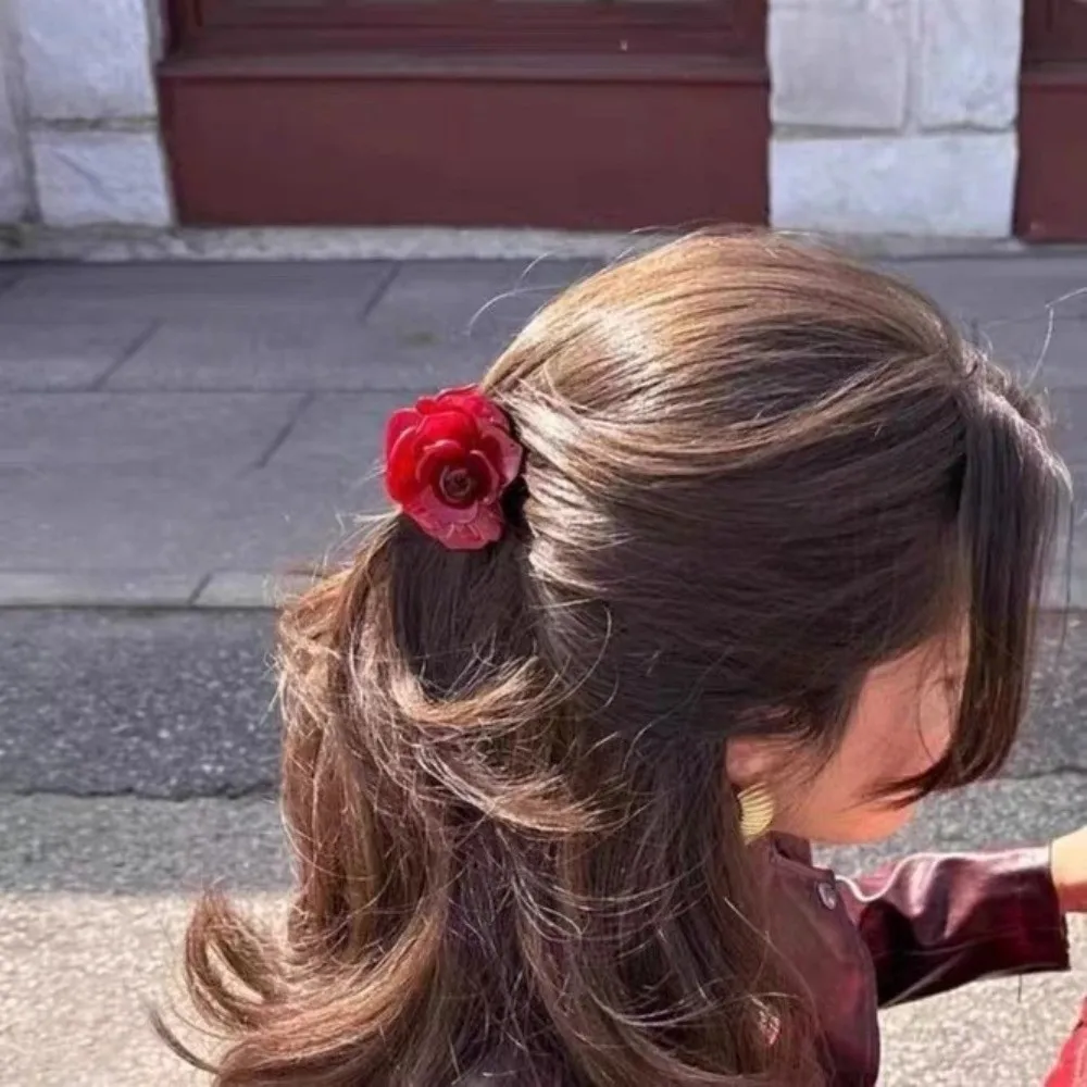 الحلو ثلاثية الأبعاد زهرة مشبك شعر مقاطع بلون النساء غطاء الرأس كاميليا روز مقاطع خلات إكسسوارات الشعر مقاطع شعر السلطعون