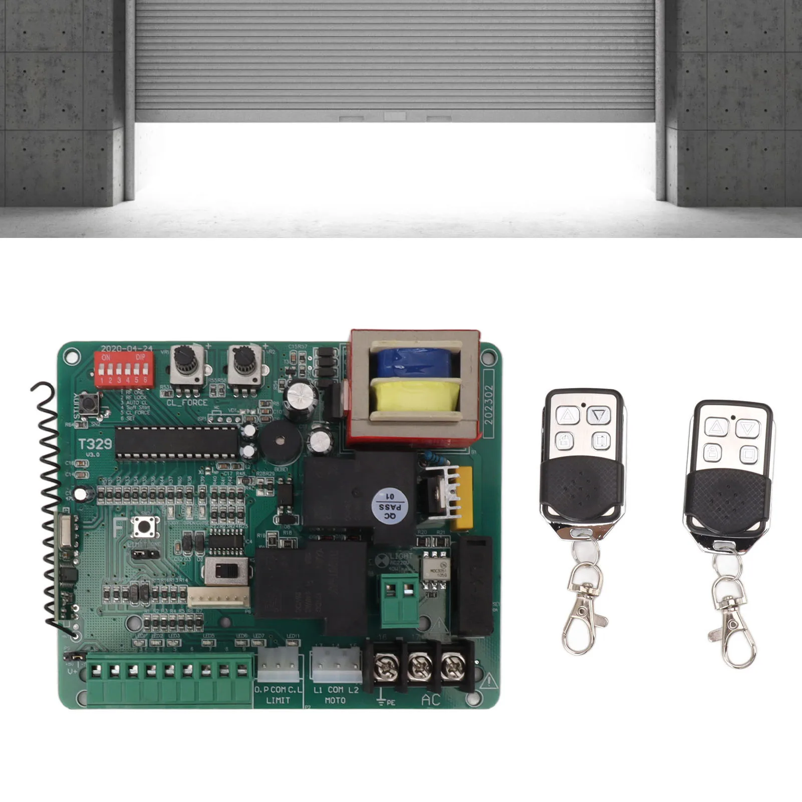 220V Sliding Gate Motor Control Board LED Indication Electric Door Motor Circuit Board with Remote Control