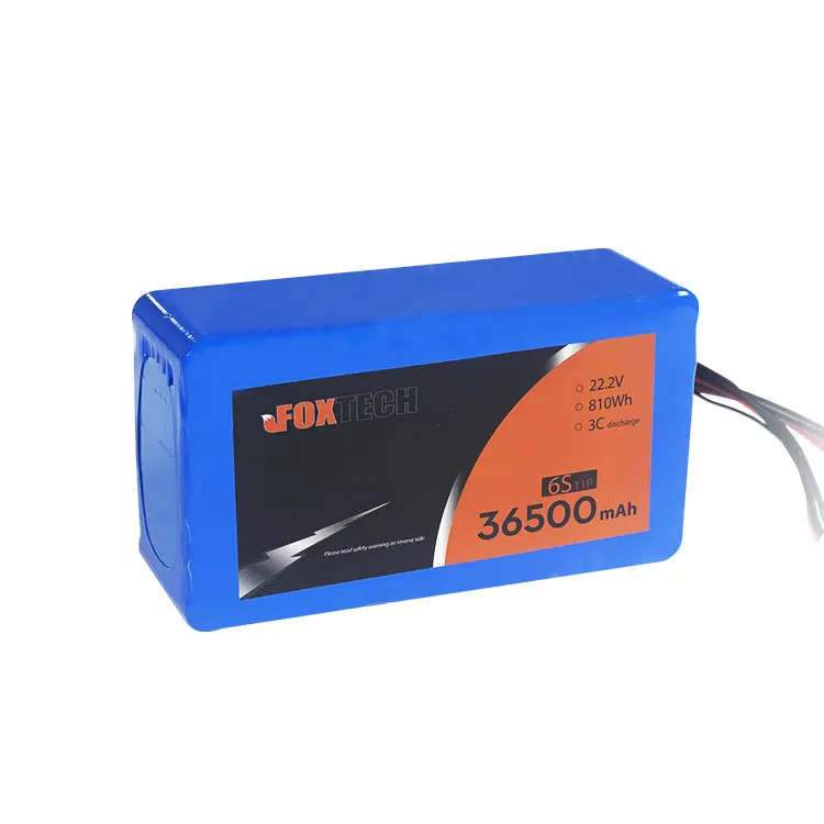 Foxtech แพ็คแบตเตอรี่ Li-ion อัตราการปล่อย3C 22.2V 6S 36500mAh สำหรับ VTOL