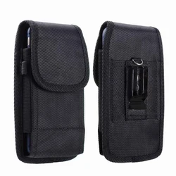 Portable Solid Black Phone Pouch Fanny Pack Belt Clip Without Carabiner Hanging Waist Storage Bag Women Men's Outdoor Phone Bag