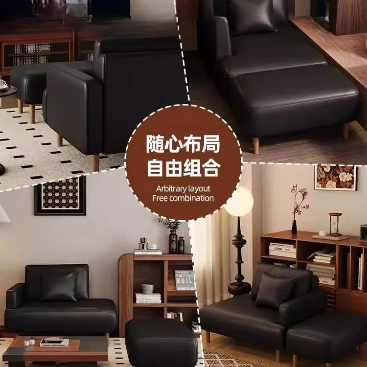 Sofa, small apartment, small sofa, double black, sleepable, lying down, lazy people do not take up space