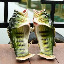 Pantoufles de plage d'été pour femmes et hommes, chaussures de poisson pour la famille, chaussures d'extérieur, taille supplémentaire, tongs de plage pour filles, chaussures amusantes unisexes, 2023