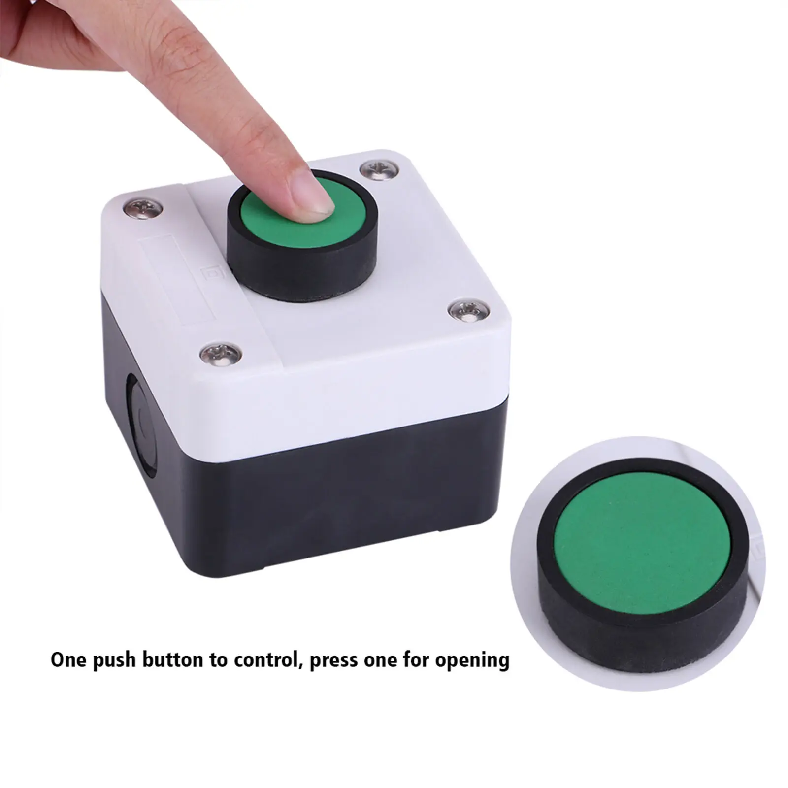 New Weatherproof Green Push Button Switch One Button Control Box For Gate Opener Abs Auto Parts Car Accessories