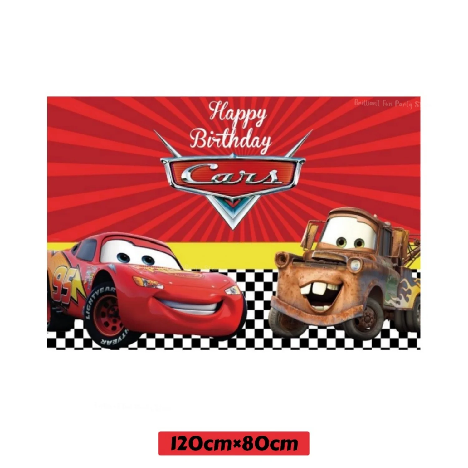 مجموعة تزيين حفلات أعياد الميلاد من ديزني كارز لايتنينج ماكوين، مفرش طاولة، لافتة كعكة علوية لمستلزمات حفلات الأطفال #3