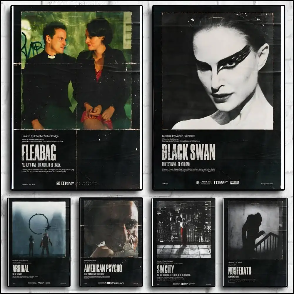 Classic Movies 13 Poster Self-adhesive Art Waterproof Paper Sticker Coffee House Bar Room Wall Decor