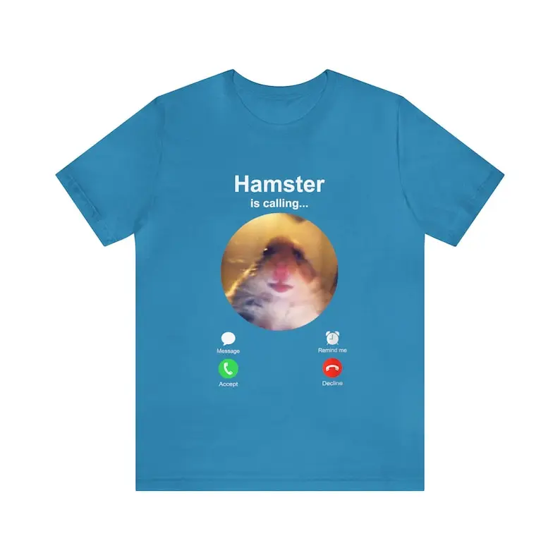 New model Fashionable and Innovative Hamster is Calling FunnyShirtHamster Staring T-shirt Front Camera hamster calling ,Ham