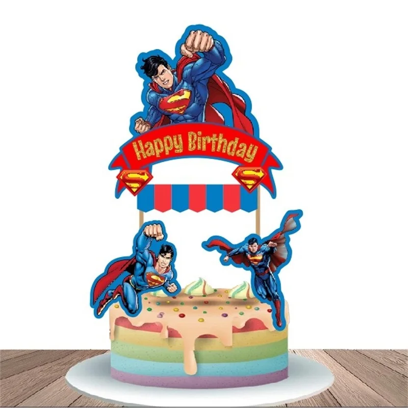 Disney Baby Shower battesimo personalizza Topper personalizzato Happy Birthday Cake Topper Flag Kids Favor Spiderman Party Decor Supplies