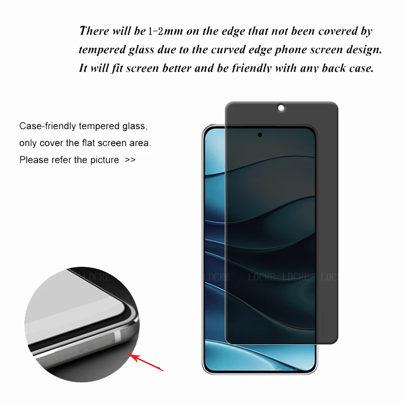 4Pcs For Xiaomi Redmi Note 14 5G Glass Redmi Note 14 5G Screen Protector HD 9H Privacy Anti-Spy Glass Redmi Note 14 Note14 5G - Image 3