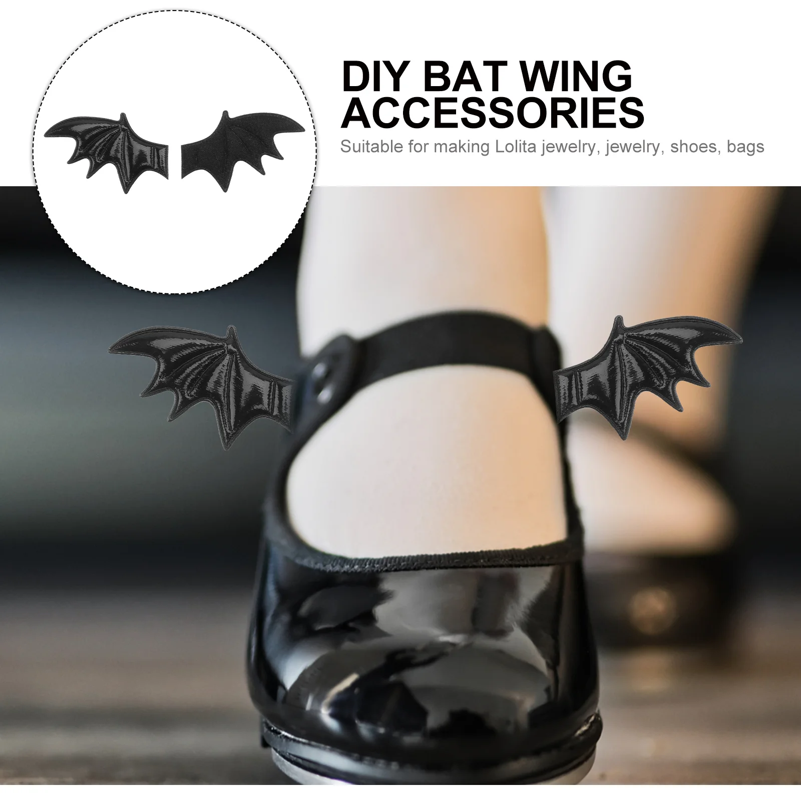

10Pairs Bat Wing DIY Accessories Fashion Hair Ornament Decor for Cosplay Costume Headdress Lolita Black Halloween Craft Supplies