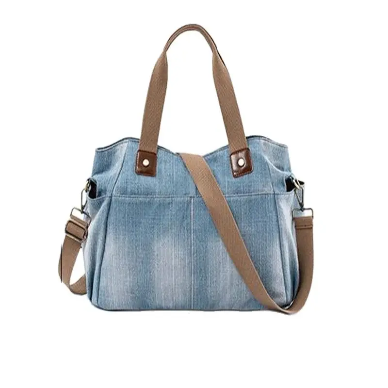 2023 New High Quality Women Denim Shoulder Bags Large Size Handbags For Women Casual Multi-functional Tote Drop Shipping