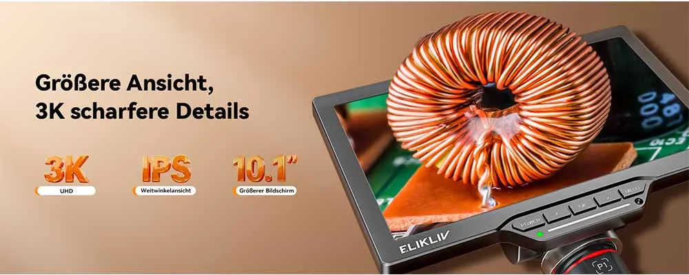 Elikliv EM3K-AF Max 10,1'' 2000X Autofokus Digitalmikroskop 3K HDMI Löt-Mikroskop für Elektronik-Reparatur mit 10-Zoll-Ständer – Detail 8