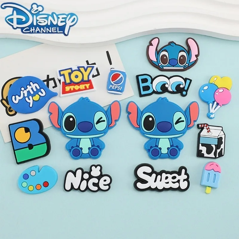 Disney Stitch PVC DIY Soft Rubber Accessories for Mobile Phone Case Refrigerator Patch Shoe Charms Water Cup Decoration Material