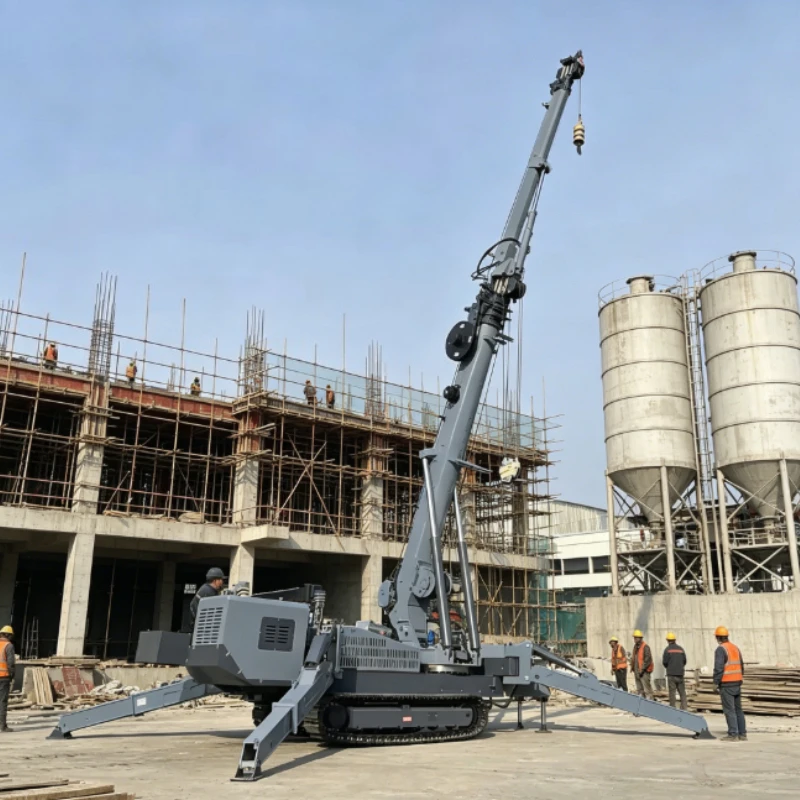 Customized Cranes Spider 20m 30m Spider Crane Mini Construction  Electric Spider Crawler Crane Ce Certificated