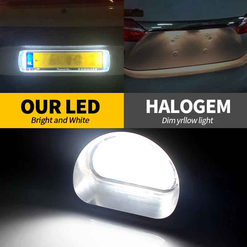 2pcs For CITROEN C1 MK I 2005-13 for Peugeot 107 2005-14 Car-styling White 12V 6000k SMD Led License Plate Light Number Lamps