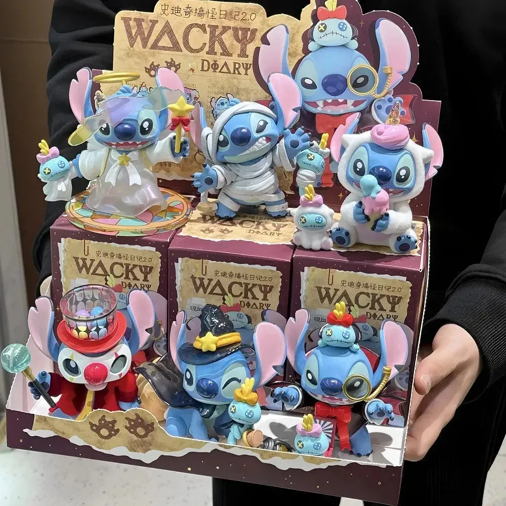 

Новый Disney Stitch Blind Box Weird Diary V2 Series Аниме Фигурки Mystery Box Коллекционная милая статуя из ПВХ Кукла Детский день рождения