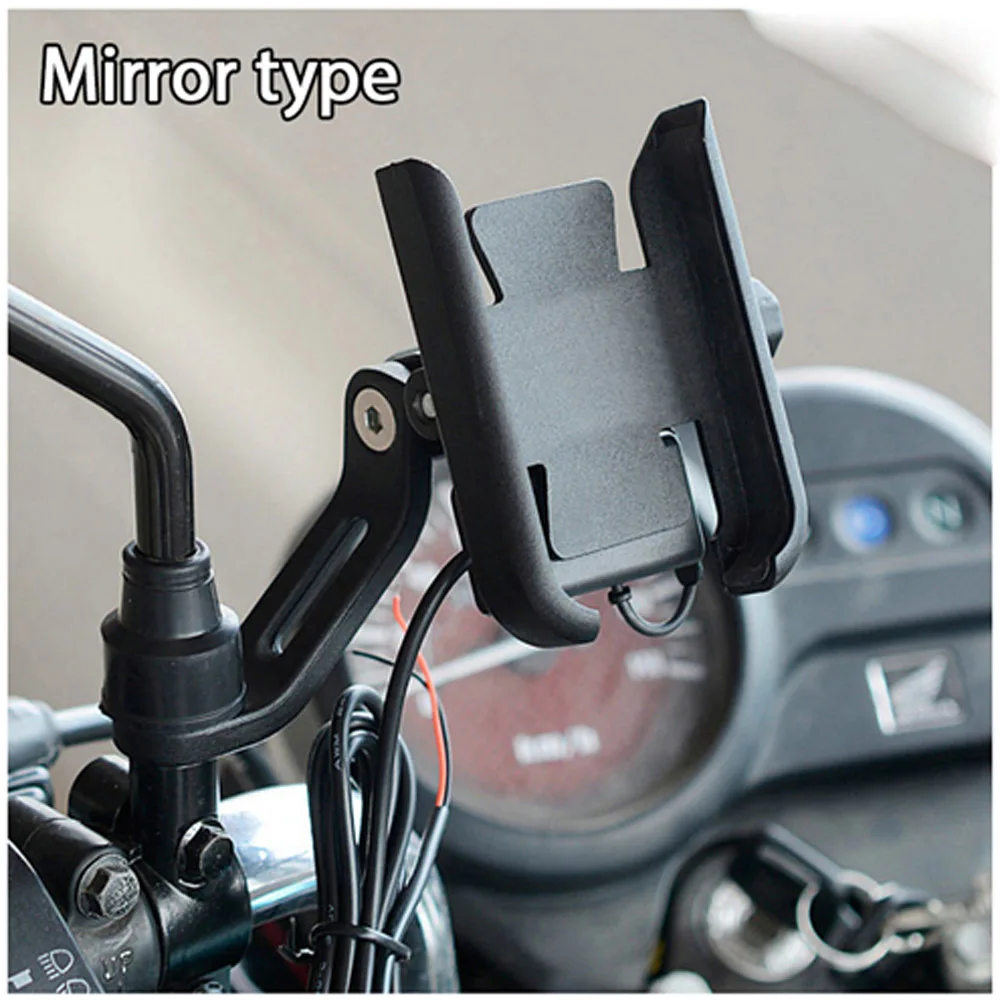 Motorcycle Mobile Phone Holder for All Phone Universal Bike Rearview Mirror Handlebar Holder Bicycle Cycling Aluminum Stand