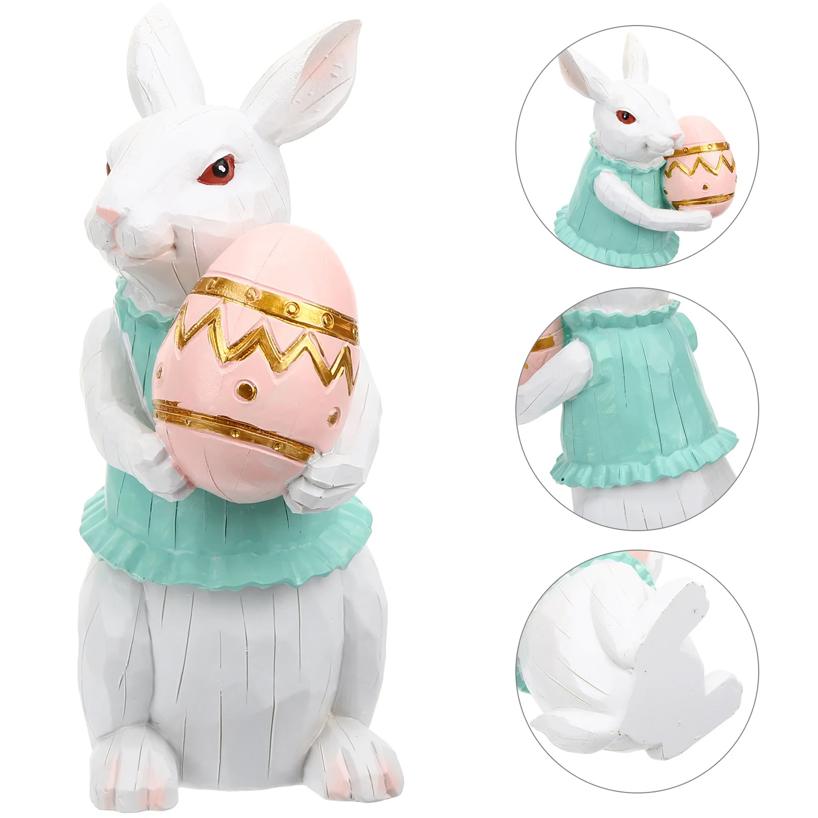

Easter Rabbit Decoration 8.5cm Resin Bunny Figure Home Garden Outdoor Decor Festive Party Centerpiece Smooth Surface Safe