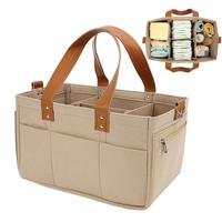 Diaper Organizer Felt Large Capacity Baby Travel Storage Bag Car And Nursery Organizer Travel Diaper Organizer Basket Diaper