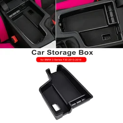 ABS Black Car Center Console Armrest Storage Box Tray Case Fit For BMW 3 Series F30 2013-2016 Car Stowing Tidying Car Accessorie