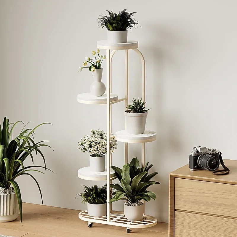 Modern Hot Sale Multi-Level Iron Flowerpot Plant Rack Mobile Balcony Living Room Floor Type Flower Pendulum