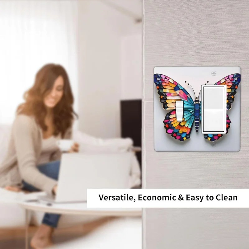 غطاء لوحة المخرج 2 عصابة كومبو لوحة الحائط الكهربائية المنزل المعيشة المطبخ غرفة نوم الحمام ديكور واحد