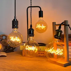 TIANFAN Vintage Led Bulbs G125 Globe Alphabet 4W Dimmable Love Home 220-240V E27 Edison Bulb Specialty Decorative Light Bulb