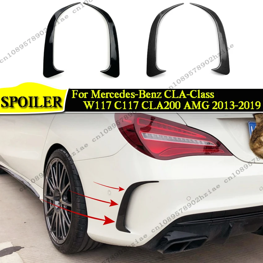 

Rear Bumper Spoiler For Mercedes-Benz CLA-Class W117 C117 CLA200 220 250 45 AMG 2013-2019 Gloss Black Canards Vents Cover Trim