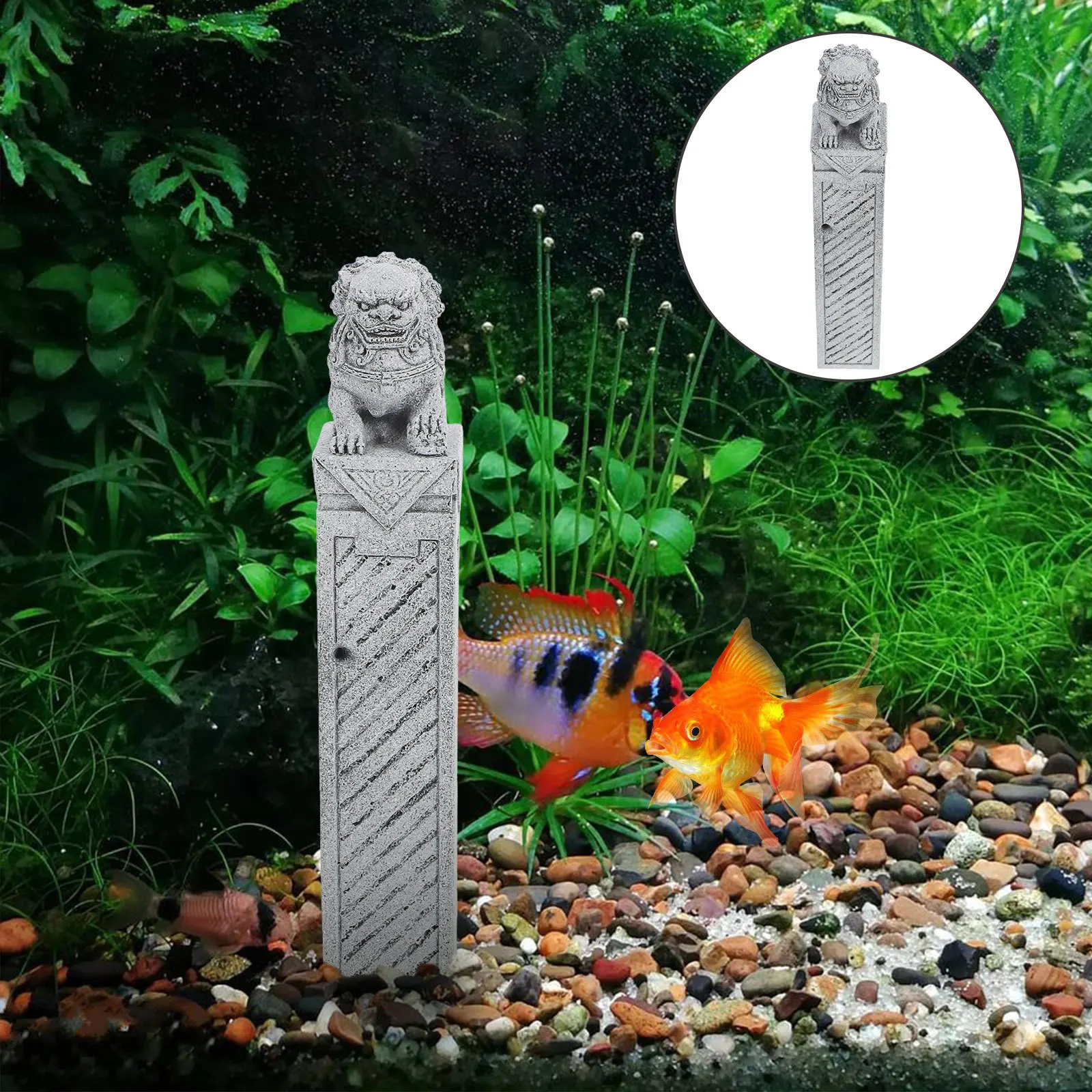 

Mini Stone Lion Statue Feng Shui Guardian Lion Sculpture Aquarium Fish Tank Micro Landscape Decoration Accessories