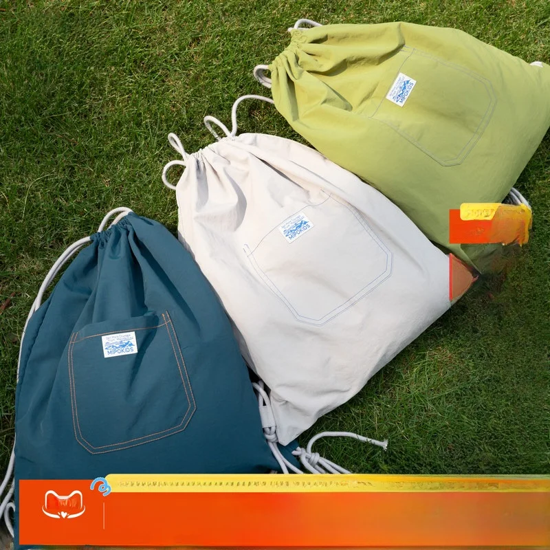 Mipo Children's Outdoor Travel Drawstring Backpack Casual Portable Spring New Style Boys Girls Bags Leisure Hanging Bag