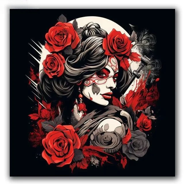 Gothic crow Red Rose Woman Landscape Jigsaw Puzzles 500PCS/1024 PCS Wall Decor for Living Room Bedroom Perfect Gift No Frame