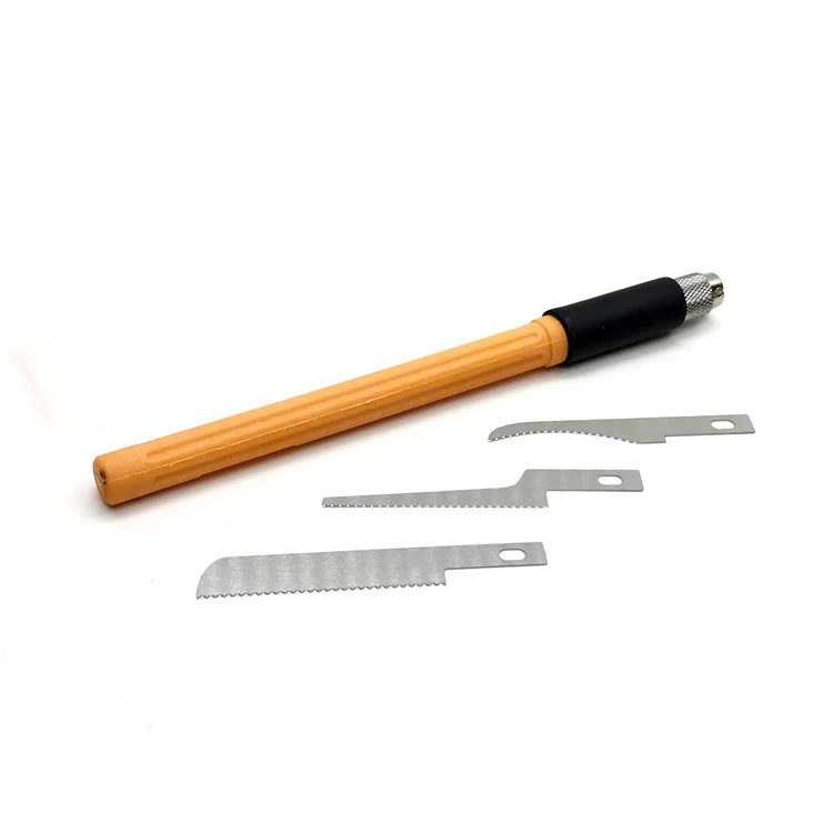 O50 Mini Hand Saw Ergonomic Non-slip Hobby Razor Saw Hand-held Durable Model Craft Tool with 9 Blades for Carving