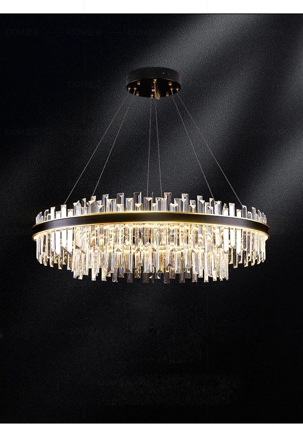 Dimmable LED Crystal Series Gold Black