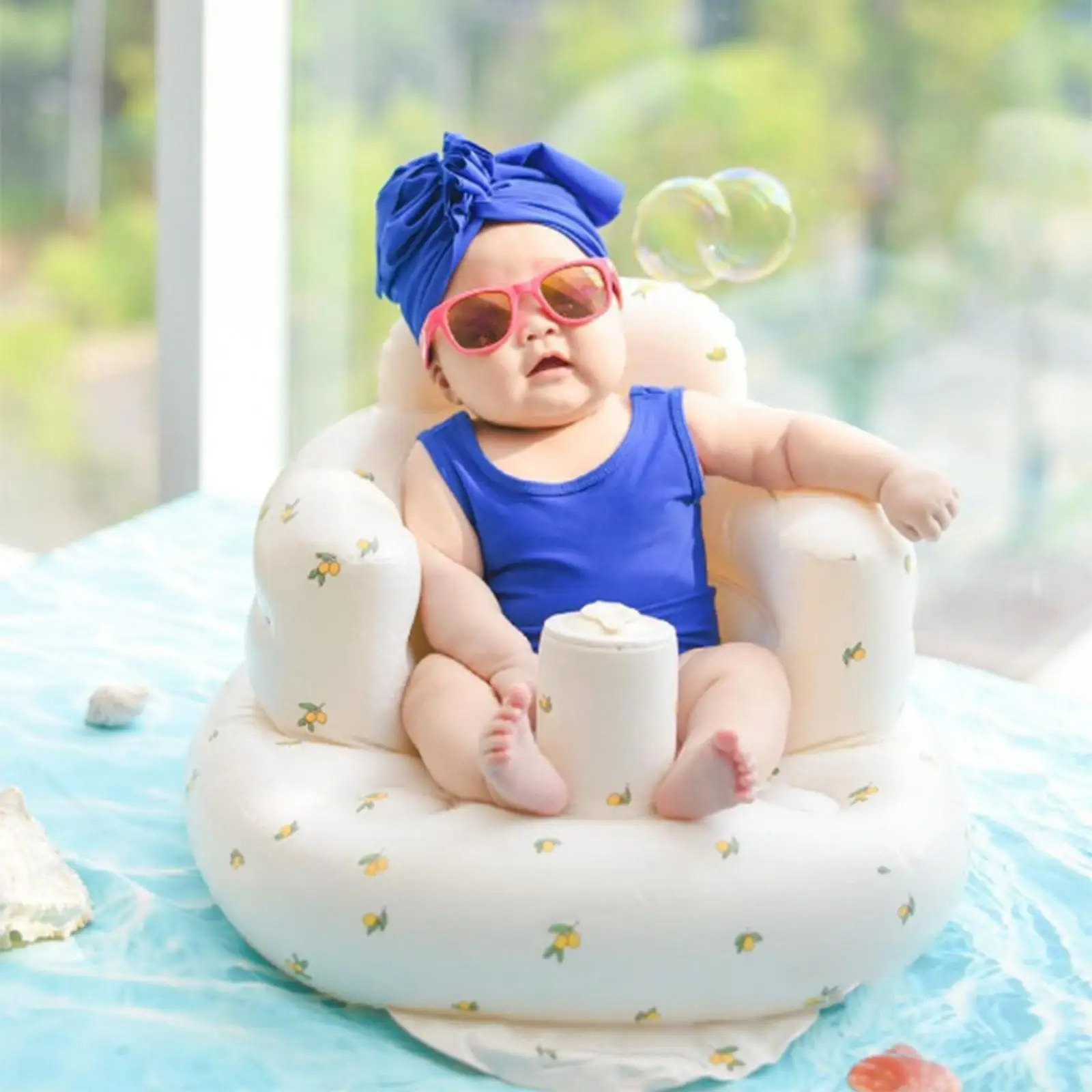 Newborn Inflatable Baby Seat Pool Floats Bath Chair Learn to Sit view 5