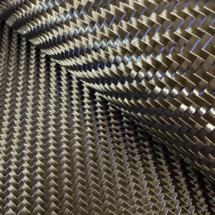 3k 200g 2x2 Twill Plain Echt-Carbonfaser und Metallfaser-Mischgewebe, kleine Musterrolle in Rot, Blau, Lila, Grün – Detail 4